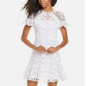 Sandro Corentin Cotton Lace Mini Dress